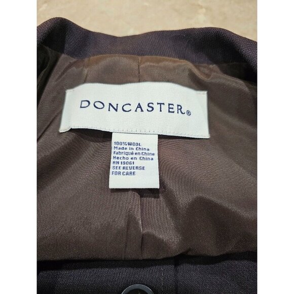 NWT‎ Women's Doncaster 100% Wool Blazer Jacket Lined Brown Size 14 - Picture 4 of 8
